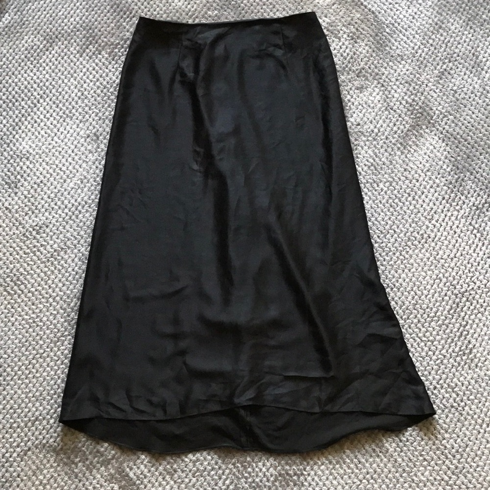 VINCE women's Black 100% SILK Maxi Skirt 10